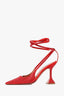 AMINA MUADDI Red Crystal 'Karma' Pointed Heels Size 37