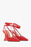 AMINA MUADDI Red Crystal 'Karma' Pointed Heels Size 37