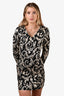 Anine Bing Black and Gold Jacquard Dress Size XS