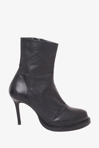 Ann Demeulemeester Black Leather Heeled Boots Size 38.5