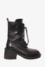 Ann Demeulemeester Black Leather Lace-Up Boots Size 38