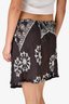 Ann Demeulemeester Brown Patterned Sheer Linen Shorts Size 36