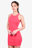 Anna Quan Pink Ribbed Sleeveless 'Nikita' Bodycon Dress Size 6