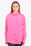 Apiece Apart Hot Pink Silk Button-Up Oversized Shirt Size XS