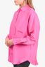 Apiece Apart Hot Pink Silk Button-Up Oversized Shirt Size XS