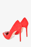 Aquazzura Red Suede Heart Embellished Heels Size 39