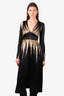 Attico Black/Gold Embellished Cut-Out Sleeve Dress Size 0