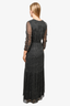 Ba&sh Black Printed V-Neck Maxi Dress Size 1