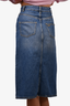 Ba&sh Blue Denim Slit Midi Skirt Size XS