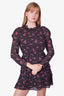 Ba&sh Purple Geometric Print Ruffle Dress Size L