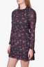 Ba&sh Purple Geometric Print Ruffle Dress Size L