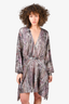 Ba&sh Purple/Silver Printed 'Lady' Midi Dress Size M