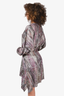 Ba&sh Purple/Silver Printed 'Lady' Midi Dress Size M