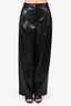 Babaton Black Faux Leather Wide Leg Pants Size 4