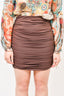 Babaton Brown Rouched Skirt sz S
