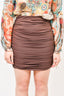 Babaton Brown Rouched Skirt Size S