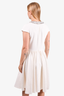 Badgley Mischka White Embellished Collared Dress Size 8