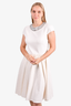 Badgley Mischka White Embellished Collared Dress Size 8