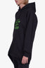 Balenciaga Black/Green Cotton "New Balenciaga Logo Design" Hoodie with Asymmetrical Pocket Size M