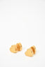 Balenciaga Gold Logo Engraved Heart Earrings