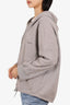 Balenciaga Grey Cotton Logo Print Zip Up Hooded Sweatshirt Size XS