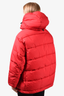 Balenciaga Red Hooded Logo Hood Goose Down Puffer Jacket Size 34