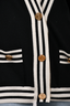 Balmain 2023 Black/White Wool/Cashmere Striped Cardigan Size 36