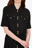 Balmain Black Cotton Button Up Maxi Dress Size 36