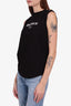 Balmain Black Cotton Logo Print Sleeveless Top Size 16
