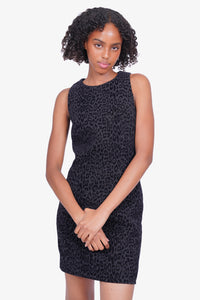 Balmain Black Dress With Velvet Animal Print Size 34