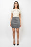 Balmain Black Glitter Knit Skirt w Rhinestone Embellishment Size 36