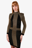Balmain Black/Gold Knit Mockneck Mini Dress Size 40