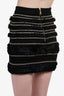 Balmain Black/Gold Tweed Mini Skirt Size 36
