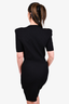 Balmain Black Knit Bodycon Dress with Gold zip Front and Buttons Size 40