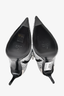 Balmain Black/Silver Rhinestone Heeled Ankle Boots Size 40