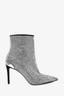 Balmain Black/Silver Rhinestone Heeled Ankle Boots Size 40