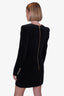 Balmain Black Velvet Gold Button Blazer Dress Size 38
