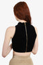 Balmain Black Velvet Monogram Sleeveless Crop Top Size 46