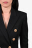 Balmain Black Wool Double Breasted Blazer Size 34