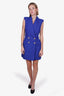 Balmain Blue Double Breast Sleeveless Blazer Dress Size 38 with Tag