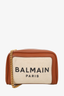 Balmain Brown/Beige Leather/Canvas B-Army Canvas Camera Bag