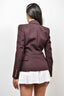 Balmain Burgundy Fitted Blazer with Buttons Size 34