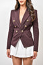 Balmain Burgundy Fitted Blazer with Buttons Size 34
