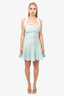 Balmain Light Blue Knit Halter Neck Mini Dress Size 40