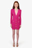 Balmain Pink Knit Dress with Gold Button Detail Size 38