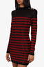 Balmain Red/Black Striped Dress Size 40