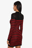 Balmain Red/Black Striped Dress Size 40