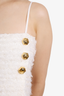 Balmain White Tweed Embellished Tweed Crop Top Size 38