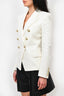 Balmain White Tweed Single Breasted Blazer Size 36