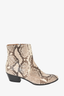 Barbara Bui Cream Snakeskin Ankle Boots Size 41